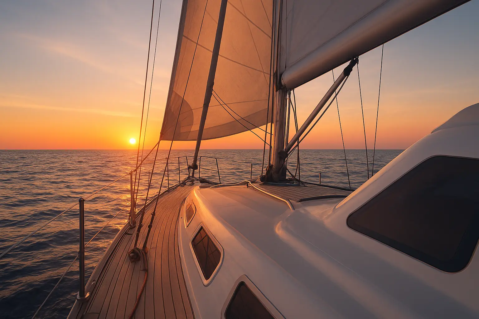 Sailboat in Mediterranean waters